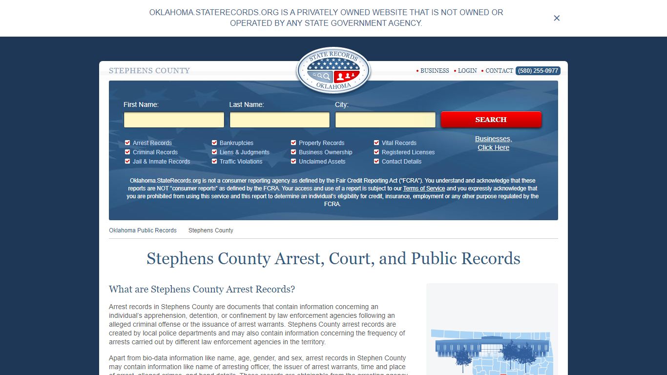 Stephens County Arrest, Court, and Public Records
