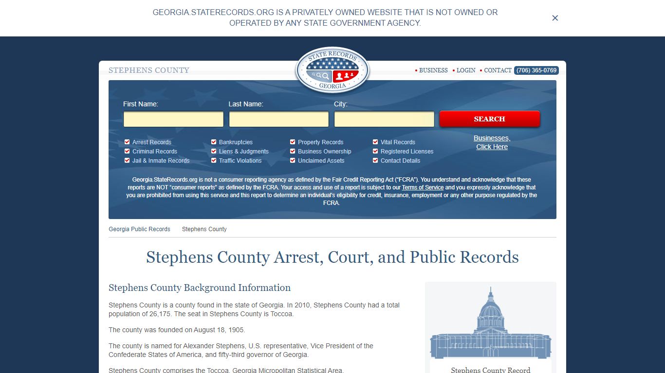 Stephens County Arrest, Court, and Public Records